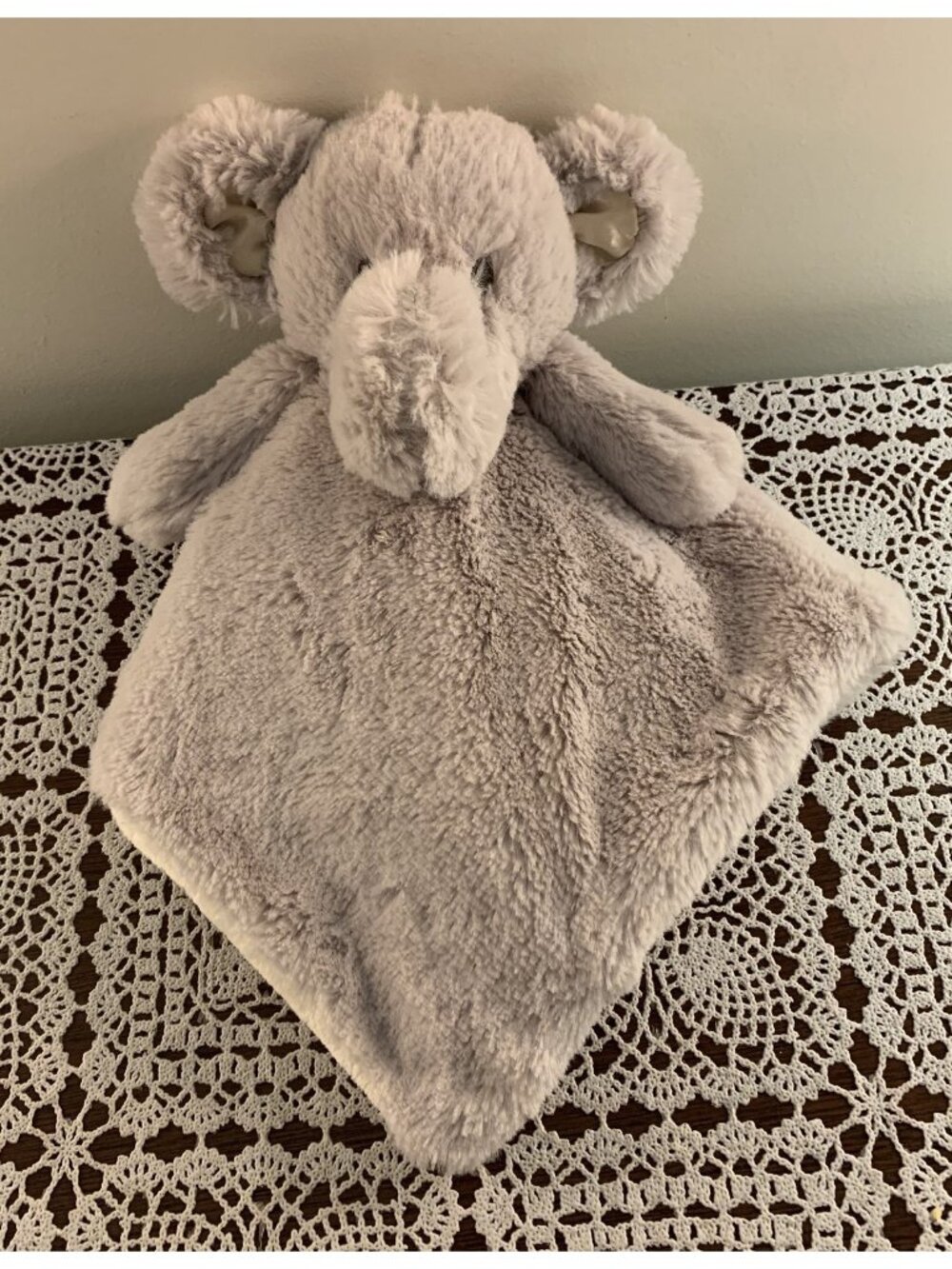 Kelly Toy Elephant Gray Lovey Baby Security Blanket Rattle Soothing 14 x 14 In